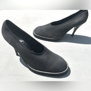 Junior Gaultier stiletto black cotton canvas size 40